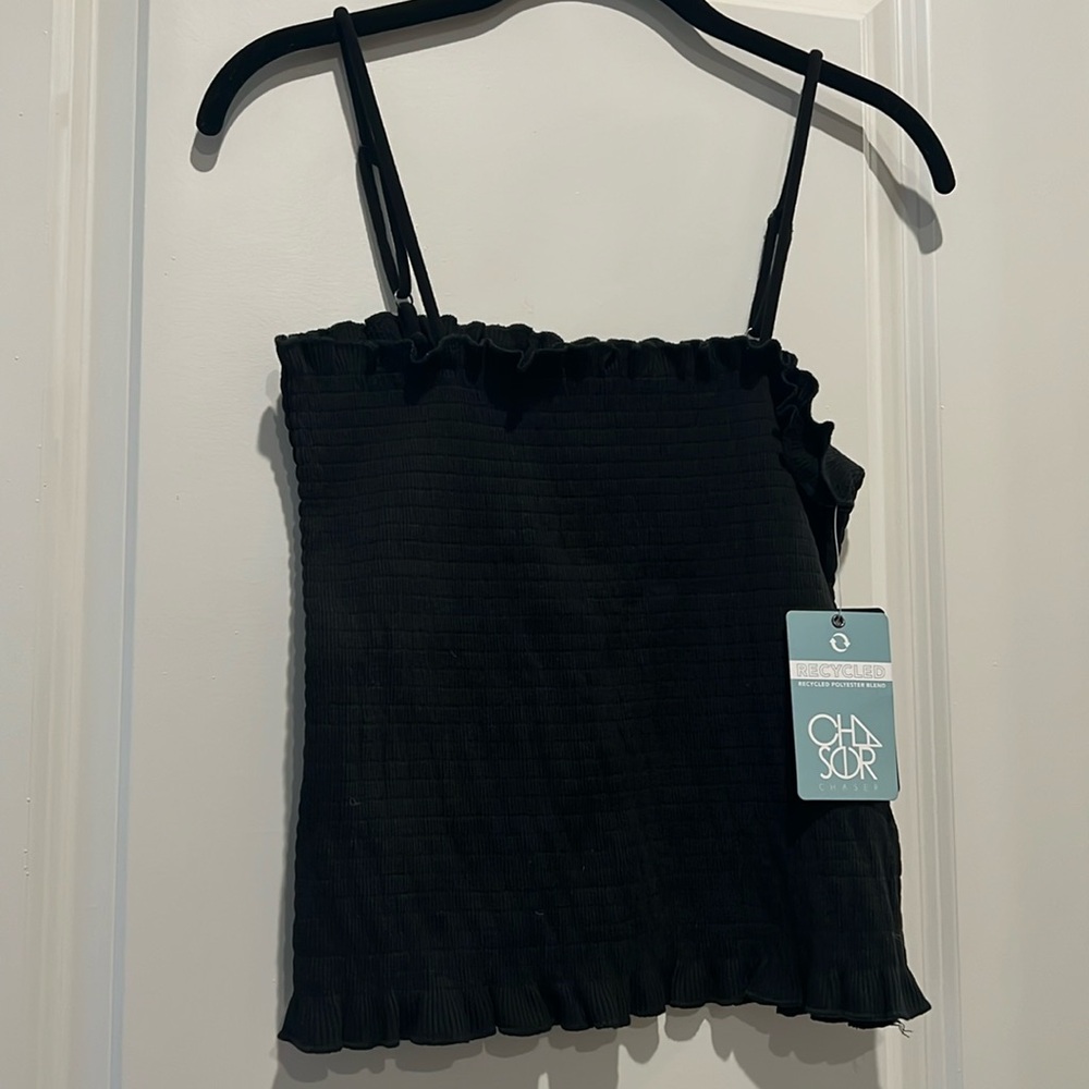 NWT Chaser Black Stretchy Spaghetti Strap Top